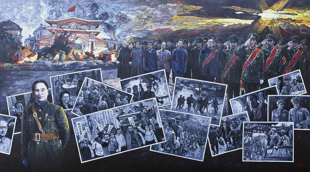 《云南起义-庄严时刻!》  刘荣春 350×200cm  油画