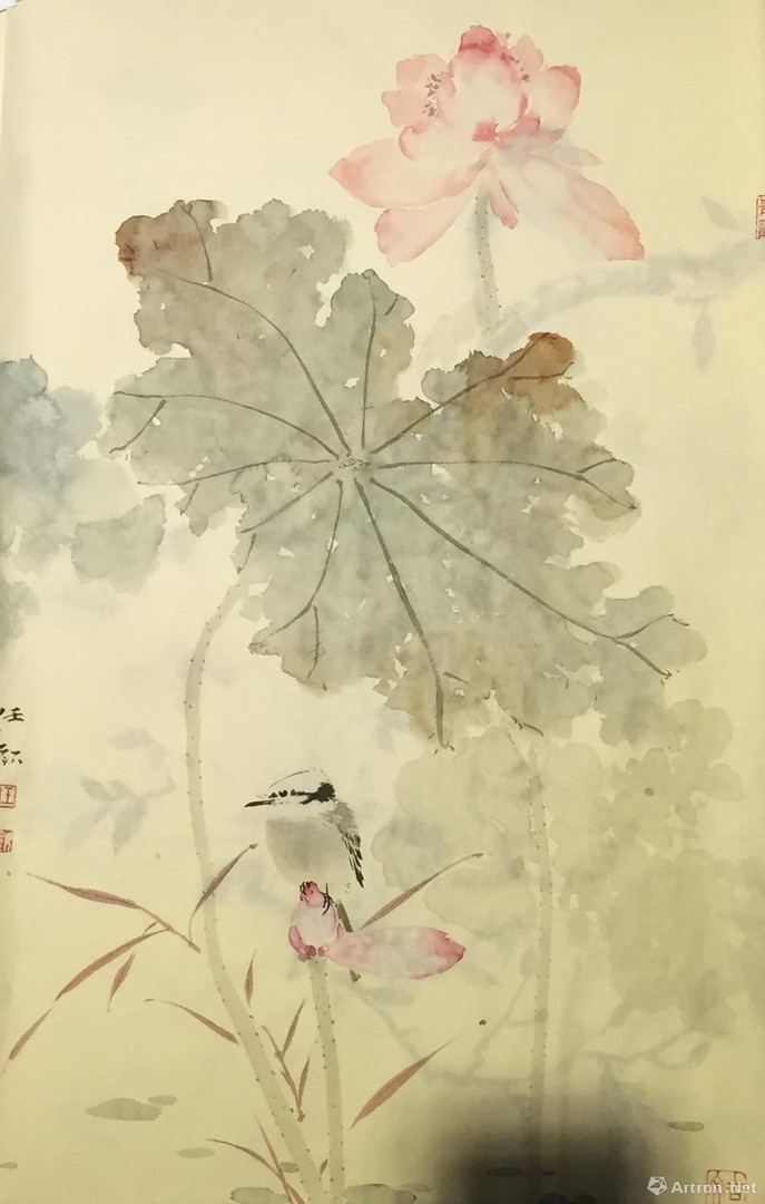 《花鸟 任欢 61x44cm