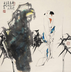 王西京 戊子（2008）年作 唐人诗意图 立轴
