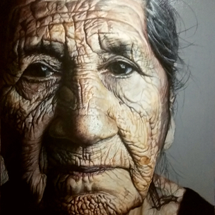 《超写实老妇肖像》