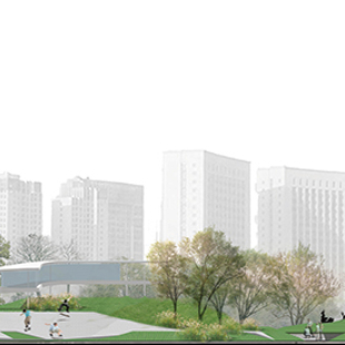 《城市运动景观—滑板公园和老社区剩余空间更新设计》立面1