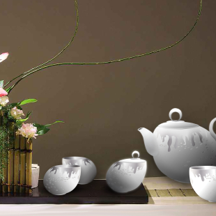 银瓷茶具