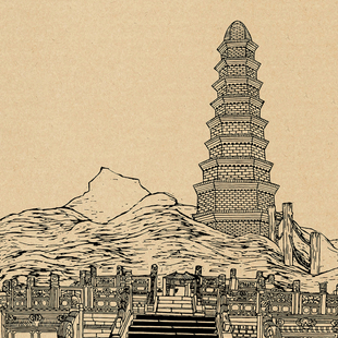 丝绸之路系列版画——红山公园