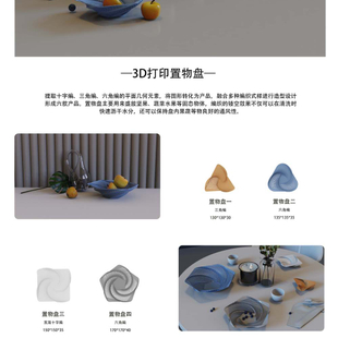 传统竹编式样的3D打印生活产品设计·盘子设计