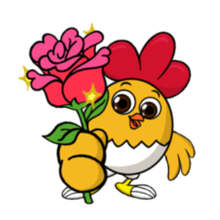 《“呦呦鸡”原创动画表情包-送花》作品截图