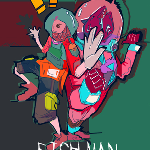 《FISH MAN》手绘海报