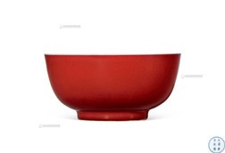 霁红釉墩式碗
