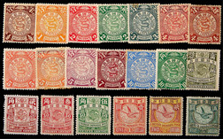 1901-10年伦敦版无水印蟠龙新票全套20枚