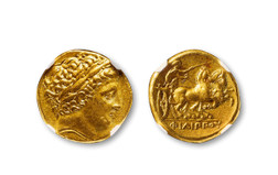 古希腊马其顿王国阿波罗头像标准金币一枚