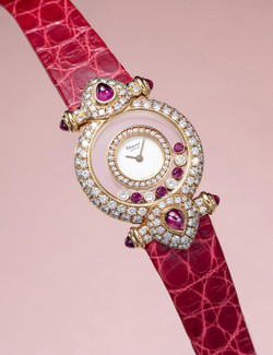 萧邦  优美瑰丽，女装黄金镶钻石及红宝石腕表，「Happy Diamonds」，型号20/5811-21，年份约2005