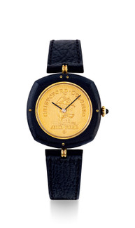 尊达  独特精美，黄金枕形金币机械腕表，型号G.3392.7，年份约1997