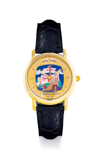 雅典  精美限量版，黄金自动腕表，备珐琅表面，「San Marco」，型号131-77-9，限量生产25枚，年份约1996，附原厂表盒
