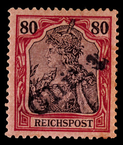 德国客邮1900年德王80芬尼天津手盖“China”新票一枚
