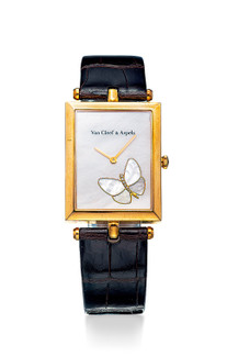 梵克雅宝 精美，女装黄金镶钻石方形腕表，型号HH3777，年份约2012
