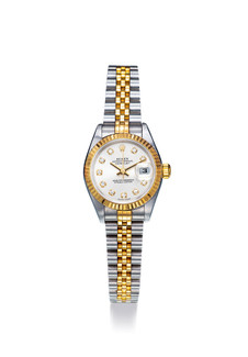 劳力士 精致，女装双色黄金及精钢镶钻石链带腕表，备日期显示，「Datejust」，型号79713，年份约1990，附原厂表盒