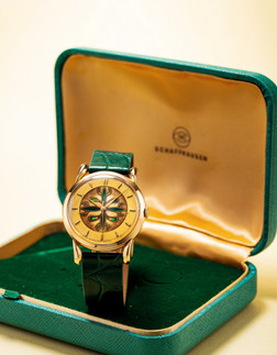 万国表 复古罕见，黄金自动腕表，备Stern Freres制珐琅表面，型号约580，年份约1958，附原厂表盒