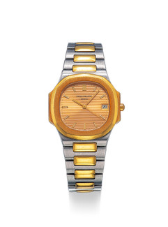 百达翡丽 怀旧精致，双色黄金及精钢圆八角形链带腕表，备日期显示，「Nautilus」，型号3900，年份约1990，附原厂证书及表盒