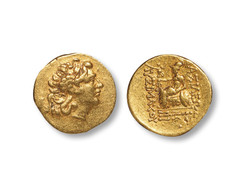 古希腊托米斯城亚历山大大帝头像金币一枚