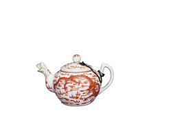 矾红云龙纹茶壶