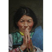 李默菲 藏族妇女肖像（局部）（李默菲作品）