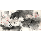 朱晏墨 荷香 Fragrance of lotus 朱晏墨Zhu Yanmo 100cmX50cm 纸本Chinese art paper 2015