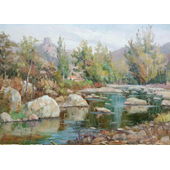 薛宝春 《故乡的河系列》2，60cmx80cm，布面油画，2017.png