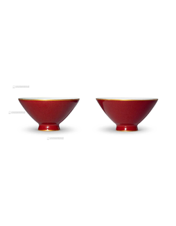 红釉斗笠碗