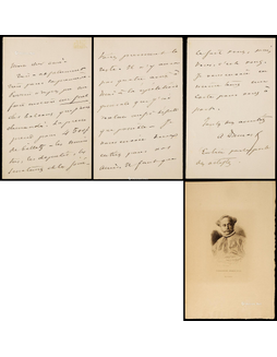 “法国著名剧作家”小仲马（Alexandre Dumas，fils）亲笔信