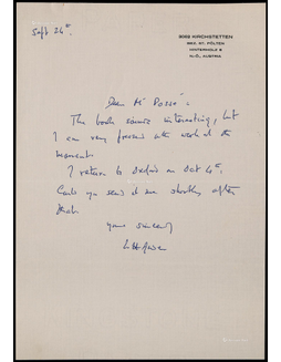 “著名诗人”威斯坦·休·奥登（Wystan Hugh Auden）亲笔信
