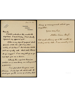 “英国著名侦探小说家”柯南·道尔（Arthur Conan Doyle）亲笔信