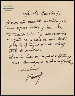 “法国著名野兽派画家”莫利斯·弗拉芒克（Maurice Vlaminck）亲笔信