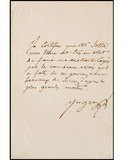 “新古典主义大师”让·奥古斯特·安格尔（Jean Auguste Ingres）亲笔信