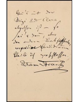 “圆舞曲之王”小约翰·斯特劳斯（Johann Strauss II）亲笔信