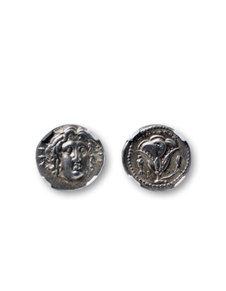 古希腊罗德岛阿波罗两德拉克马银币一枚