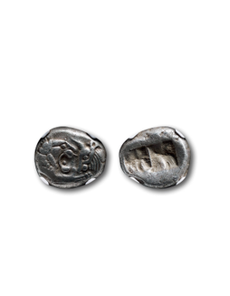 古希腊吕底亚克罗伊斯二分之一标准重银币一枚