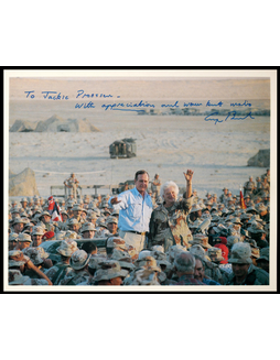 “美国第四十一任总统” 乔治·布什（George Bush）亲笔签名赠言照