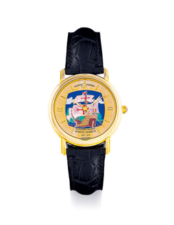 雅典  精美限量版，黄金自动腕表，备珐琅表面，「San Marco」，型号131-77-9，限量生产25枚，年份约1996，附原厂表盒