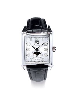 芝柏  精美，白金长方形自动腕表，备大日历、月相显示及小秒针，「Vintage 1945」，型号2580，年份约2014