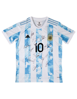 阿根廷足球国家队签名球衣，附证书