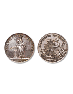 1818年 瑞士伯尼尔16芬尼大型纪念银章一枚