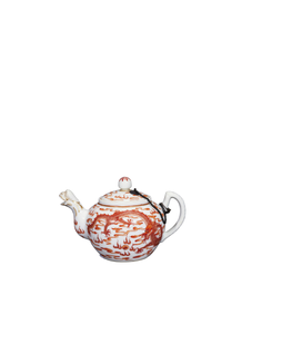 矾红云龙纹茶壶