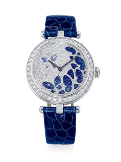 梵克雅宝 精细及雅致，18k白金镶钻石及蓝宝石女装腕表