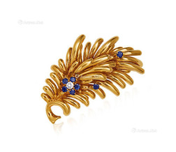 蒂凡尼设计 Tiffany&Co. 蓝宝石及钻石「棕榈叶」胸针