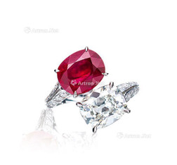 缅甸「鸽血红」红宝石配钻石戒指，未经加热