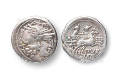 公元前75年 古罗马共和时期罗马女神银币