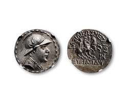 古希腊巴克特里亚王国四德拉克马银币一枚