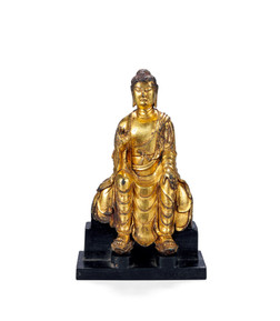 铜鎏金弥勒佛像