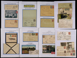 法国客邮局1906-12年封片及剪片一组18件，另有一件1921年汉口寄挪威法国客邮票较晚实用封面