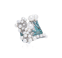 PALMIERO设计 钻石，蓝宝石及珍珠「WAVE」戒指