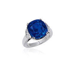 卡地亚设计 13.28克拉斯里兰卡「皇家蓝」蓝宝石配钻石戒指， 未经加热